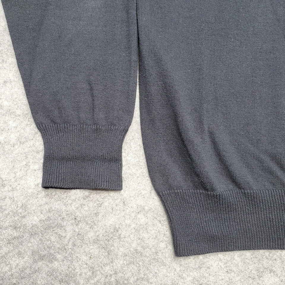 Camisa de Playa Pebble Para Hombre Talla Grande Negra Argyle 1/4 Cremallera Suéter Pullover Foto 3 de 4