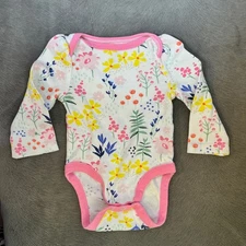 Cloud Island Newborn NB Baby Body Suit Cotton One Piece Pink Floral Target NWOT