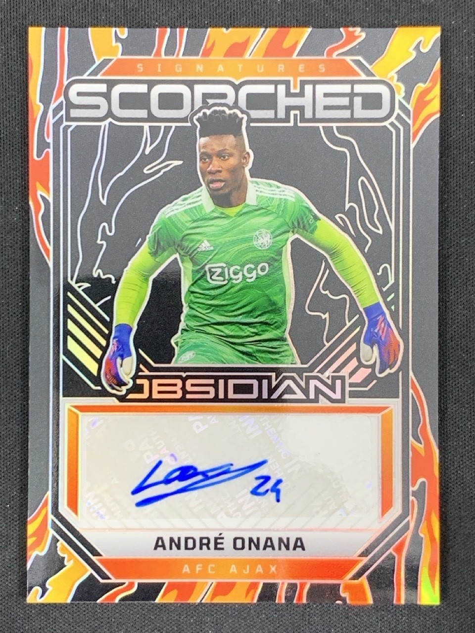 Andre Onana 2025-26 Panini Obsidian Scorched Signatures Auto /199 #SC-AON
