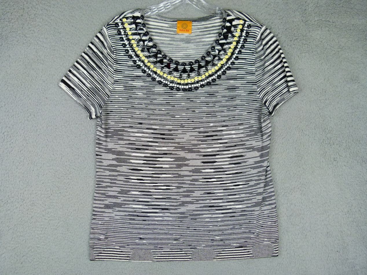 Ruby Rd. Womens Medium/Large Multicolor Striped T… - image 1