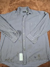 Bulwark FR Flame Resistant Shirt Mens XL Plaid LS Work Shirt Distressed Stained