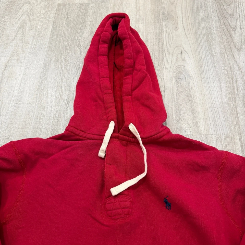 Polo Ralph Lauren Hoodie Men's Small Red Pullover Sweatshirt Preppy Pony Logo  - Image 3 of 4