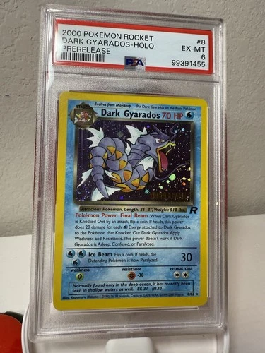 2000 Rocket 8 Dark Gyarados PRE-RELEASE HOLO PSA 6