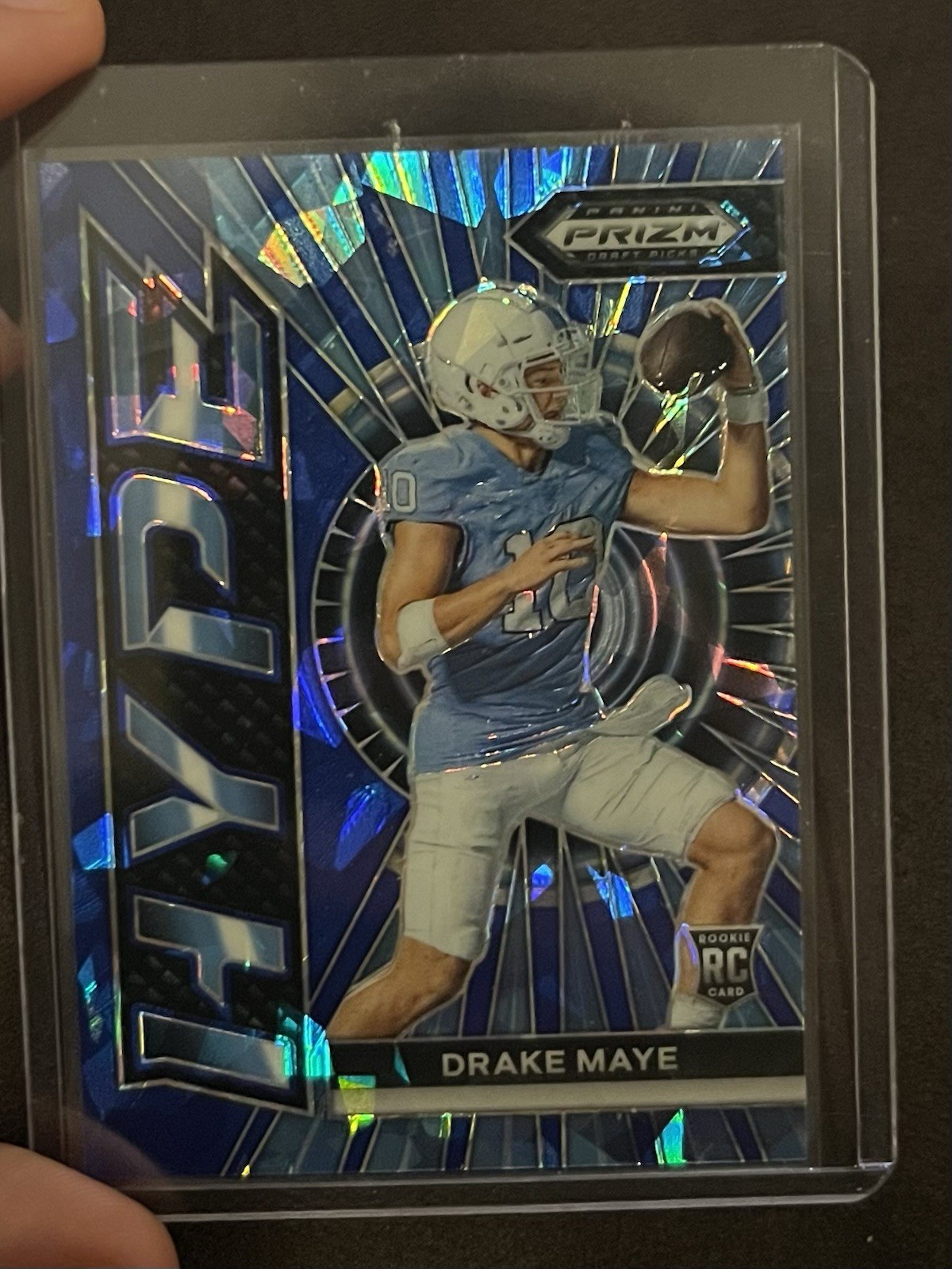 2024 Panini Prizm Draft Picks Drake Maye Hype Blue Cracked Ice /99