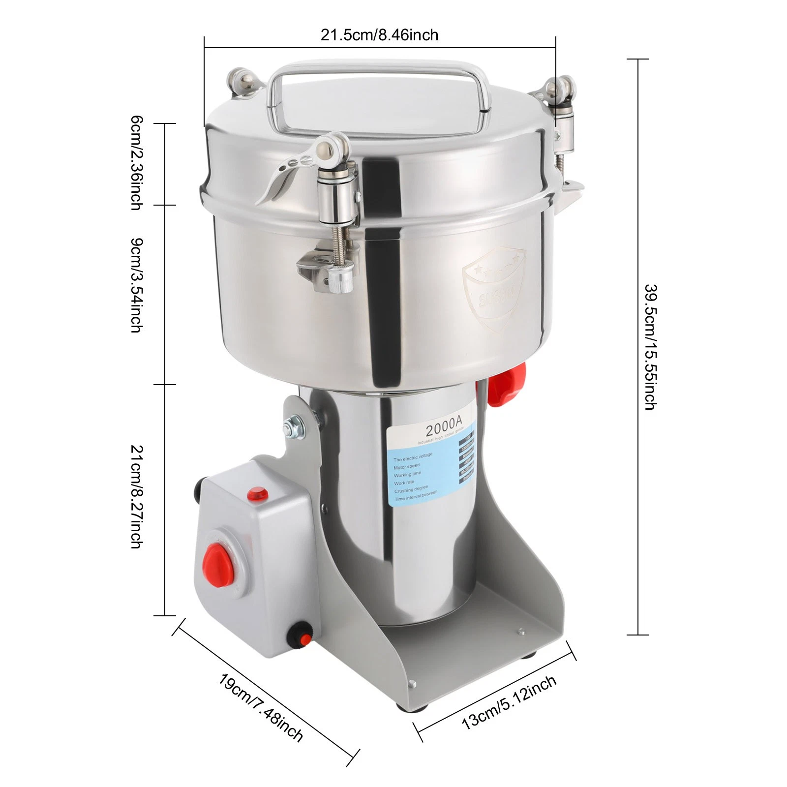 Commercial Electric Herb Grinder Spice Crusher Dry Grain Pepper Machine