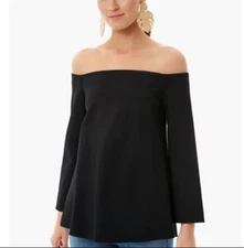 NWT Tuckernuck Black Miranda Off the Shoulder Blouse Shirt Pomander Place Medium