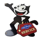 Vintage Chevrolet Porcelain Sign - Service Gas Pump Chevy FELIX Advertising Sign