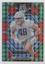 2023 Panini Mosaic Rookies Choice Red & Green Prizm Jack Campbell #323 a8x