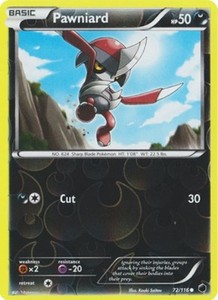 Pawniard 72/116 B&W Plasma Freeze REVERSE HOLO MINT! Pokemon