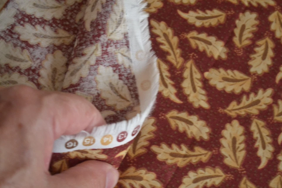 20" Long, Cream Brown on Red Cotton, Pieces From My Heart/Gervais/Moda, N996 - Image 4 of 4