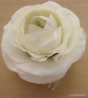 3 1/2" Cream White Ranunculus Silk Flower Hair Comb — photo 3