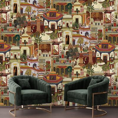 Vintage Marokkanische Casablanca Kunst Tapete Wandbild Abnehmbar Abziehbar Abziehen & Kleben