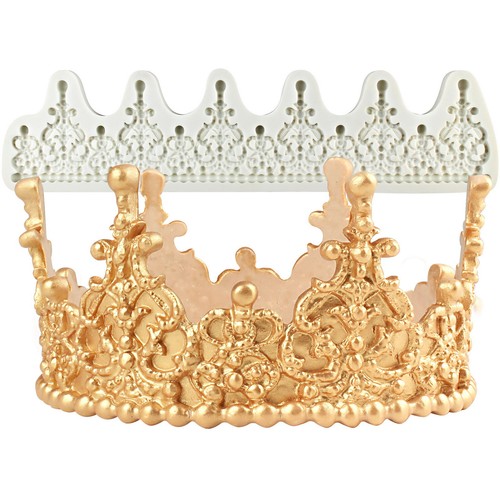 Corona molde de silicona princesa fondant accesorio para tartas filigrana tiara 5 motivos - Imagen 10 de 15