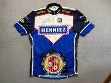 Vintage Santini Festina Henniez Team tour du Leman cycling jersey Mens size XL