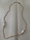 Necklace with White Beads Vintage Avon Gold Tone Chain