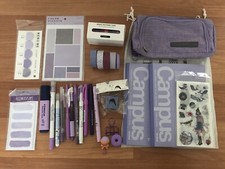 Stationary Set School Supplies 28 PCS-Pens, Pads, Pencil Bag Etc-Lavender