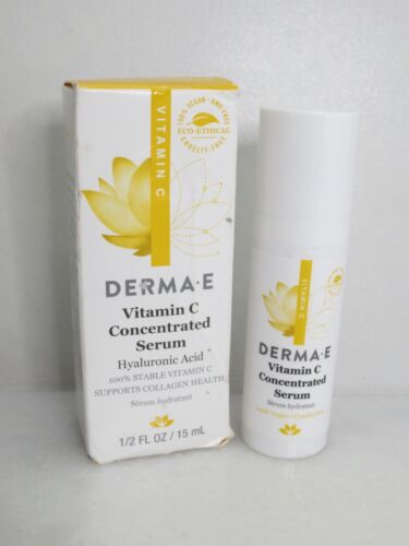 DERMA E VITAMIN C CONCENTRATED SERUM HYALURONIC ACID 0.5 OZ LOT OF 4 - Picture 2 of 4
