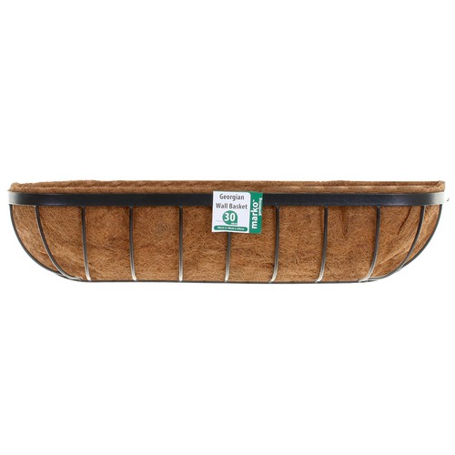 WALL BASKET PLANTER GEORGIAN 5 SIZES FLOWER BASKET WINDOW BOX TROUGH + COCOLINER - Picture 5 of 8