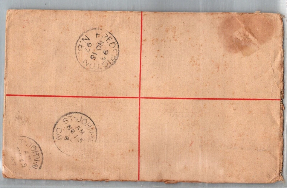 GIBRALTAR BRITÁNICO 1897 HISTORIA POSTAL SELLADA REG PAPELERÍA CUBIERTA ADDR CANADA Foto 2 de 2