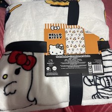 HELLO KITTY Halloween White Twin Size Plush Blanket 60x90 NWT Mummy Ghost Witch