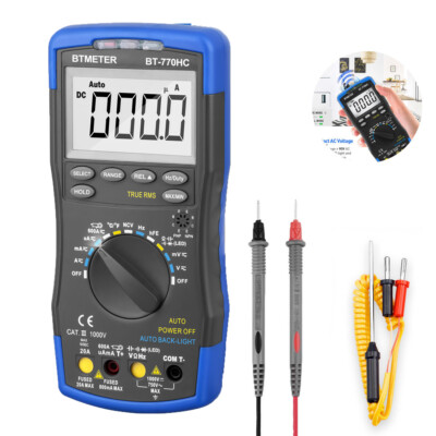 NCV Multimeter DC AC 600A Klemme Voltmeter Tester Digital Ture RMS 6000 zählt