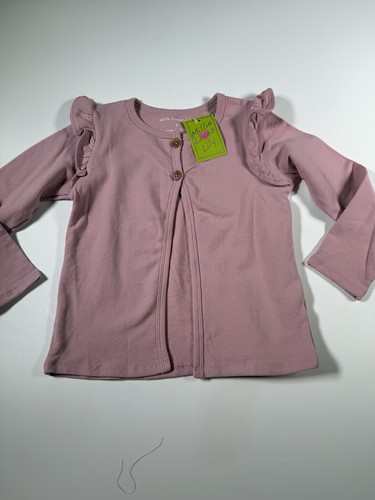 Millie Loves Lily Pink Button-Front French Terry Cardigan Girl Sz 5 - Picture 2 of 4