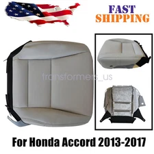 Fits Honda Accord Sedan 2013 to 2017 Front Driver Bottom Leather Seat Cover Gray