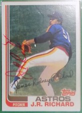 J.R. Richard Houston Astros 1982  Autographed Card