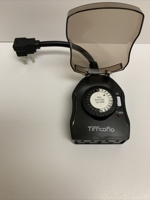 TiFFCOFiO Outdoor Timer Outlet, 24 Hour Mechanical Outdoor Timer