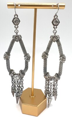 Belle Noel Kim Kardashian Palladium-Plated Glam-Rock Crystal-and-Dagger Earrings