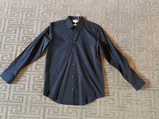 Calvin Klein Men's CK Non-Iron Long Sleeve Dress Shirt Navy Blue Small Excellent