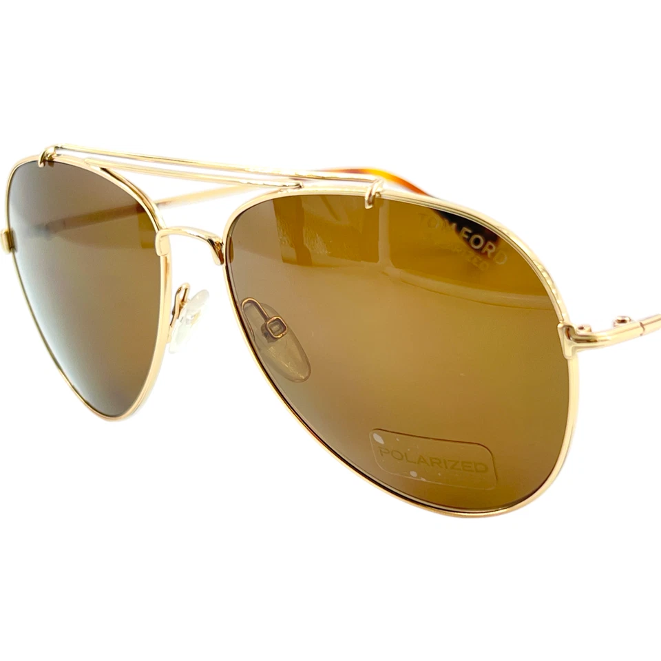 Tom Ford FT0497 Indiana Unisex Metal Polarizado Gafas de Sol 28H Oro Rosa 58-14 Foto 2 de 4