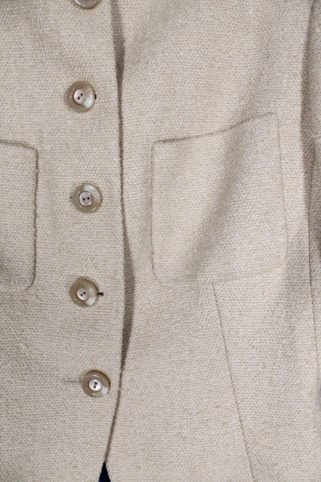 复古 CARLISLE 棕褐色羊毛混纺纽扣叠层 HEM 夹克/铅笔裙套装 10 件套 — 第 4/4 张图片