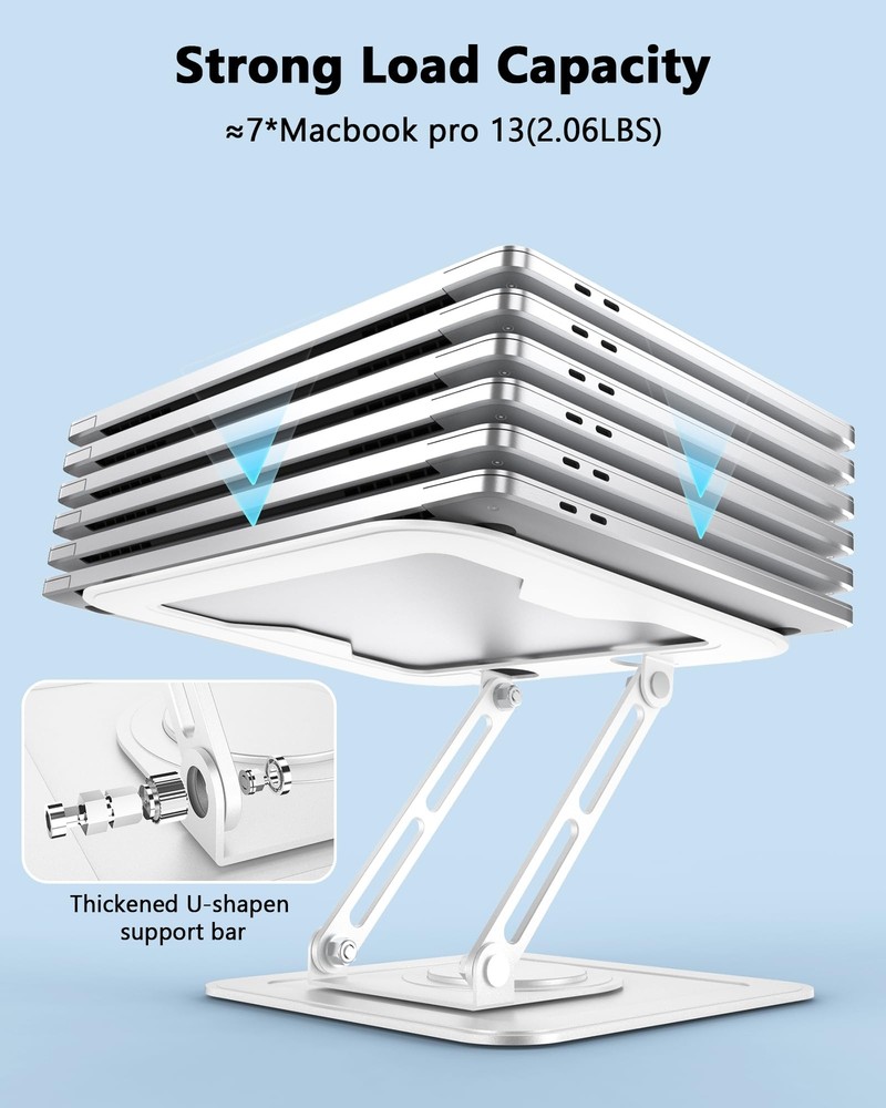 Adjustable 360° Rotating Laptop Stand for Desk with Ergonomic Design