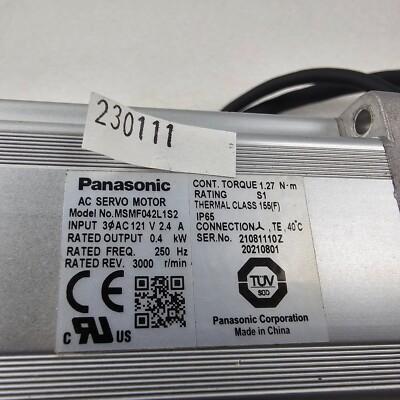 PANASONIC AC SERVO MOTOR MSMF042L1S2 | eBay