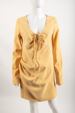 Zara Womens Draped Side Dress XL Yellow With Jewel Strap 8679/318 NWT