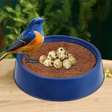 6pc Pigeon Nesting Bowls with Coconut Fiber Mats - Durable Plastic Bird Breeding