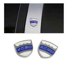 2PC For VOLVO Boot Rear Trunk Side Emblem Sticker Decal Metal Badge XC90 Silver