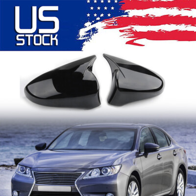 2X Gloss Black Mirror Cap Covers For Lexus IS RC 200 300 350 RC F SPORT 2014-19