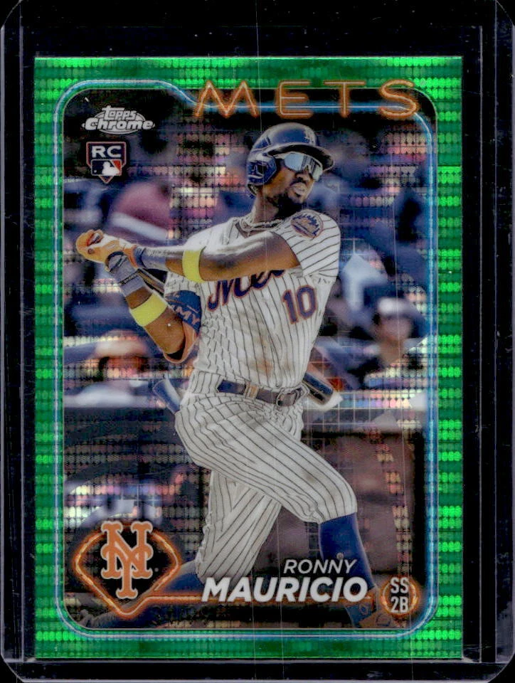 2024 Topps Chrome Ronny Mauricio Green Sonar Refractor RC #/99 #28 Mets