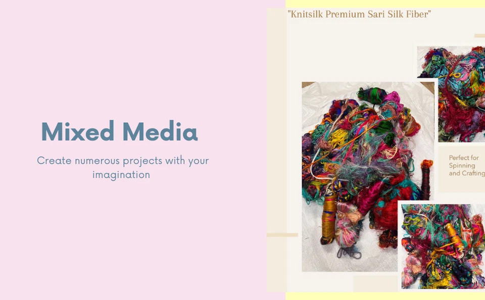 Knitsilk Premium Sari Silk fiber 500 grams - Image 4 of 4