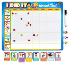 Kids Behavior Reward Chart - 63 Chores as Potty Train,  More.  Thick Magnetic  