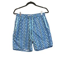 Mr Swim Mens Size Medium M Board Shorts Elastic Waist Swim Trunks Blue w/Pockets