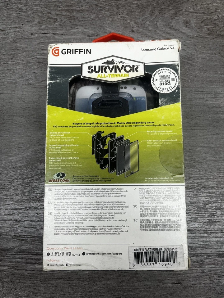 Griffin Survivor All-Terrain Phone Case Samsung Galaxy S4 Mossy Oak Camo Black - Image 2 of 4