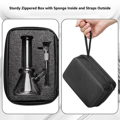 #ad #ad 6quot; Small Glass Bong with Travel Box Smoking Tobacco Water Pipe 14MM Glass Bowl $19.54