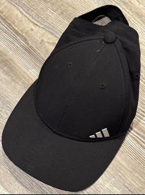 Womens Black Backless Ponytail Grey Logo Adjustable Elastic Classic Baseball Cap Amazon.com: adidas Womens Backless Ponytail Hat Adjustable  main image 2