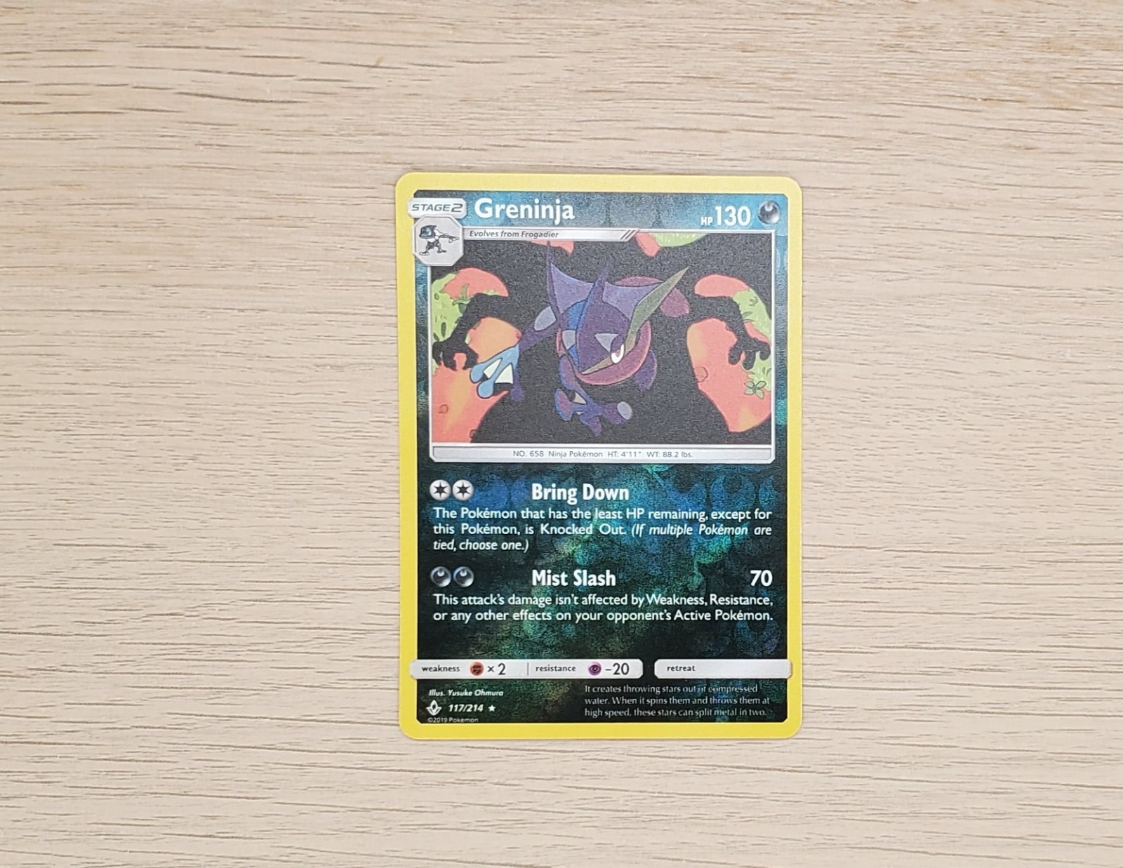 Greninja 117/214 Rare Reverse Holo Unbroken Bonds 2019 Pokemon TCG