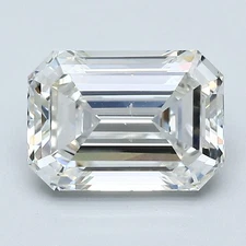 Cert. GIA 2.57 CT Emerald Cut Natural Mined Diamond Loose H color SI1 clarity