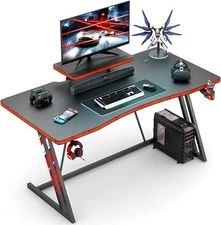 47 inch Gaming Desk PC Computer Table Racing Style Home Office Desk Z Shaped
