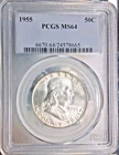 1955 Franklin Silver Half Dollar - PCGS MS64 - H7